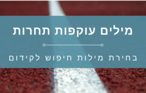 MUCH MORE: בחירת מילות חיפוש לקידום